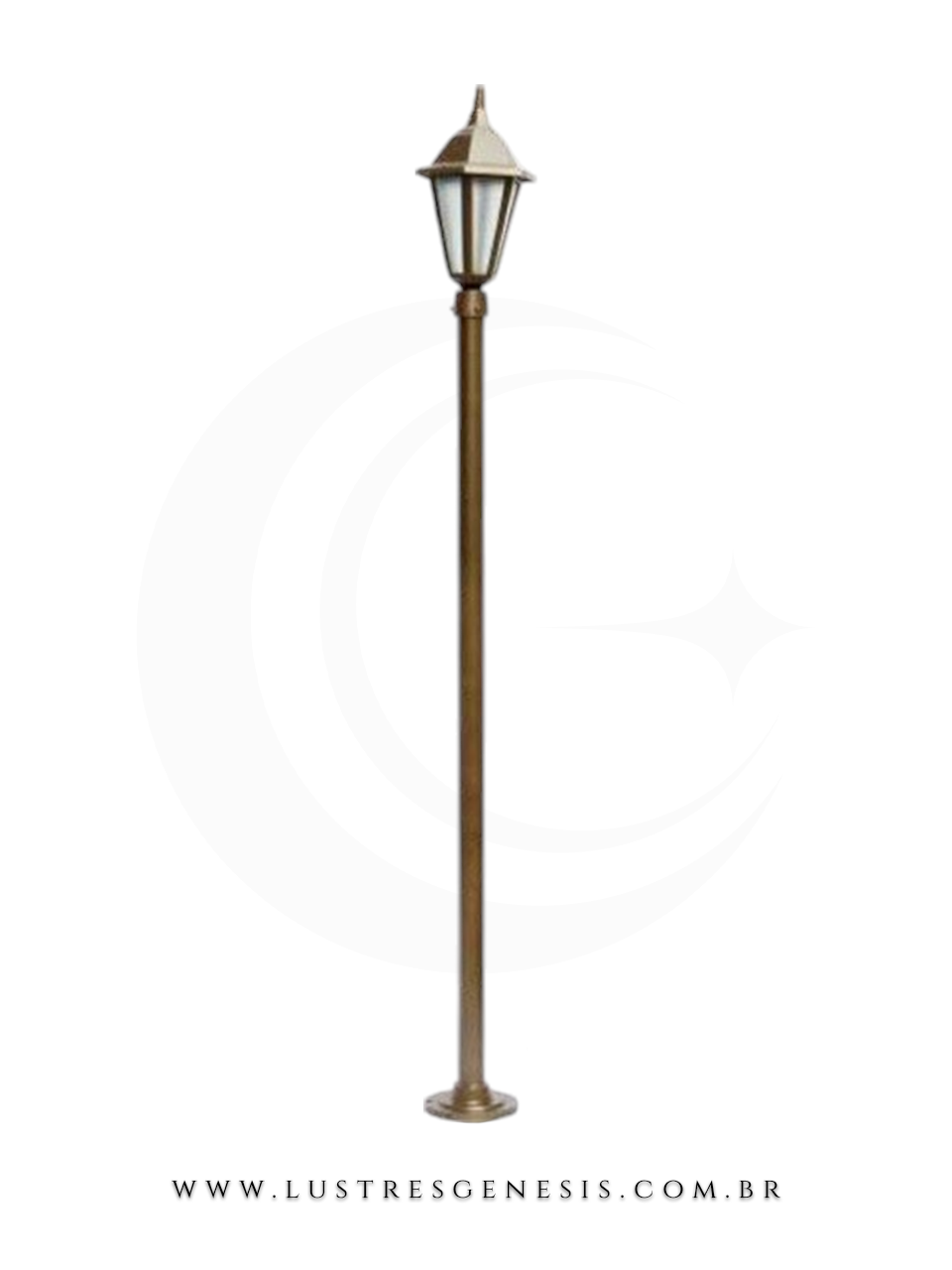 Poste de Ilumina&ccedil;&atilde;o externa Cl&aacute;ssico Retro 1,85m estrutura robusta em alum&iacute;nio fundido para jardim e fachada